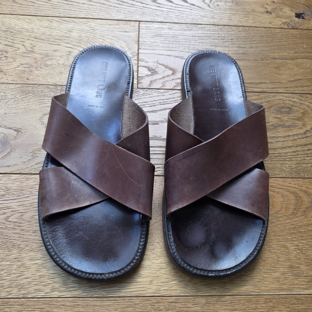 Helmut Lang Brown Leather Men's Sandals